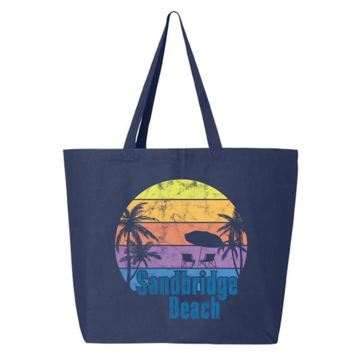 Sandbridge Virginia Beach Retro Sunset Family Beach Vacation Gift 25L Jumbo Tote