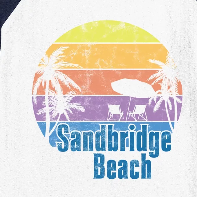 Sandbridge Virginia Beach Retro Sunset Family Beach Vacation Gift Baseball Sleeve Shirt