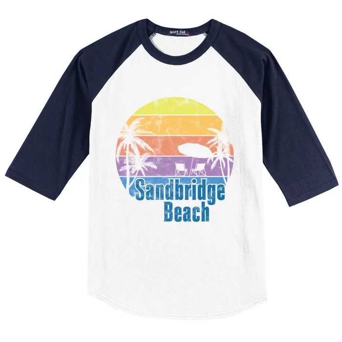 Sandbridge Virginia Beach Retro Sunset Family Beach Vacation Gift Baseball Sleeve Shirt