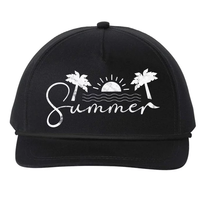 Summer Vintage Beach Snapback Five-Panel Rope Hat