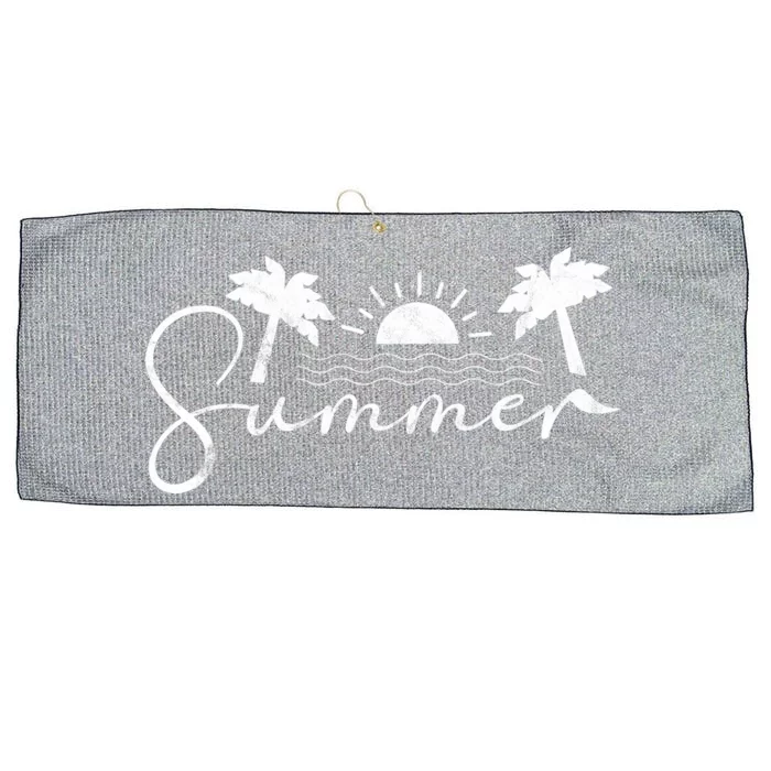 Summer Vintage Beach Large Microfiber Waffle Golf Towel