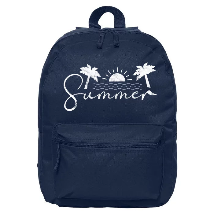 Summer Vintage Beach 16 in Basic Backpack