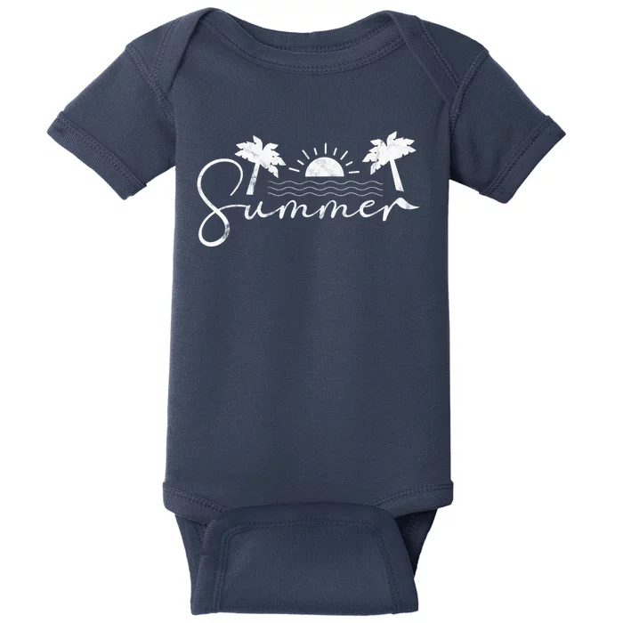 Summer Vintage Beach Baby Bodysuit