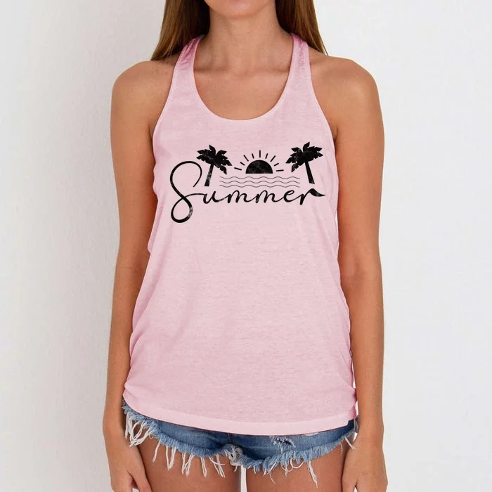 Summer Vintage Beach Women's Knotted Racerback Tank