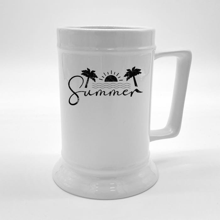 Summer Vintage Beach Front & Back Beer Stein