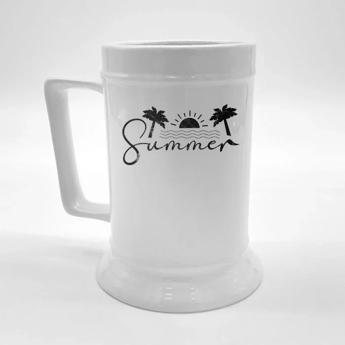 Summer Vintage Beach Front & Back Beer Stein