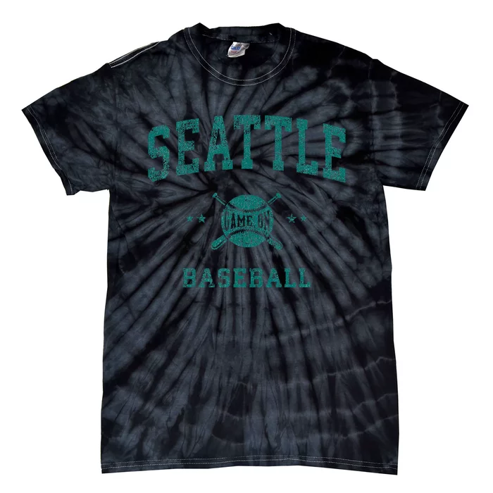 Seattle Vintage Baseball Throwback Retro Design Tie-Dye T-Shirt