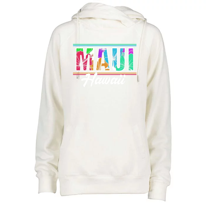 Summer Vacation Beach Maui Hawaii Gift Womens Funnel Neck Pullover Hood