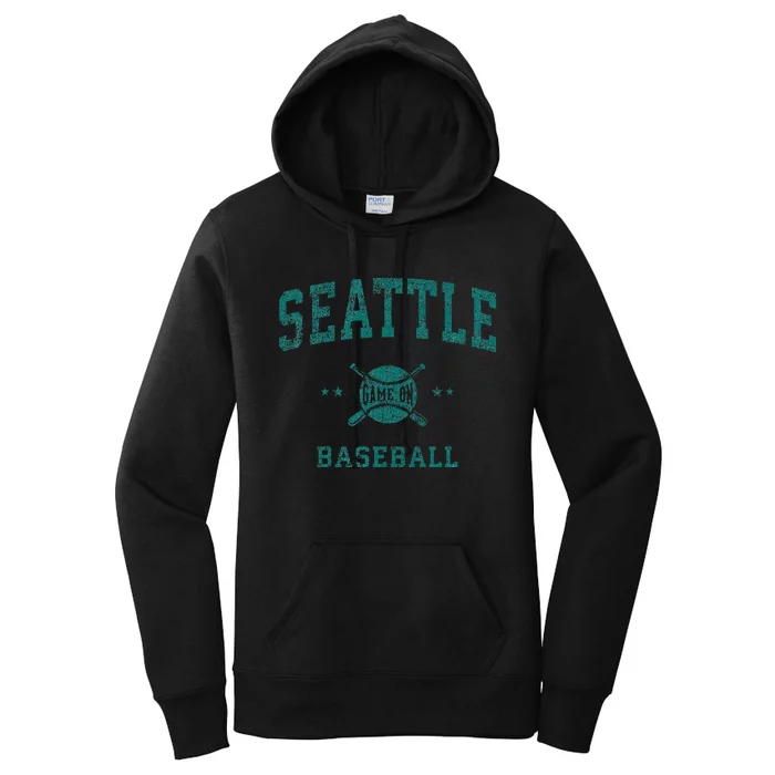 Seattle Vintage Baseball Throwback Women's Pullover Hoodie