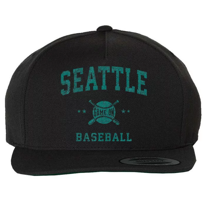 Seattle Vintage Baseball Throwback Wool Snapback Cap