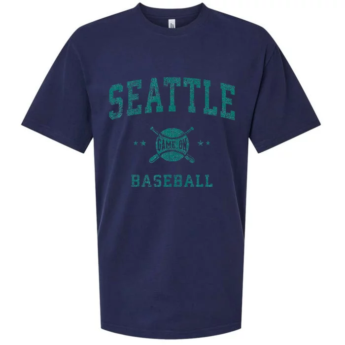 Seattle Vintage Baseball Throwback Sueded Cloud Jersey T-Shirt