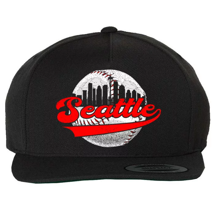 Seattle Vintage Baseball Lover Retro Game Day Dad Mom Meaningful Gift Wool Snapback Cap