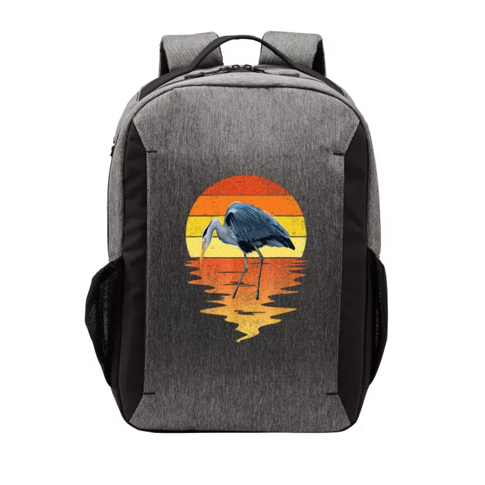 sunset vintage blue heron Heron Water Bird Vector Backpack