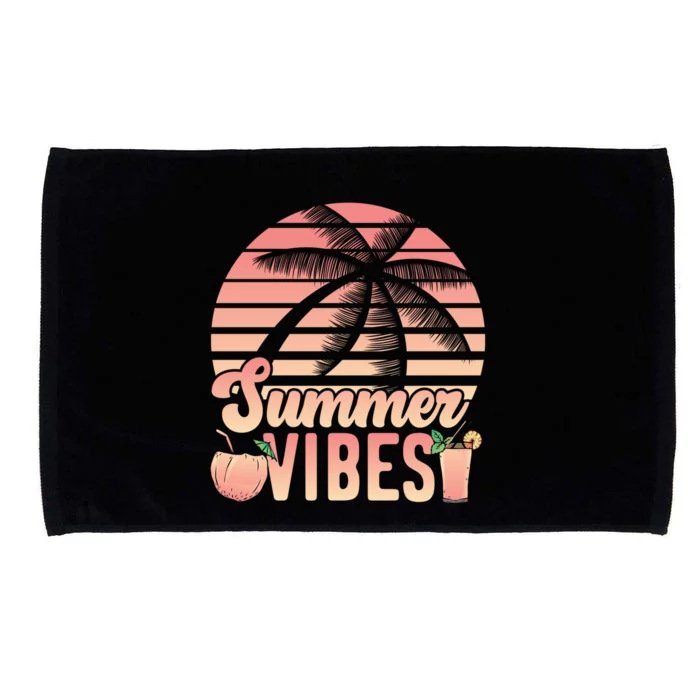 Summer Vibes Beach Vacation Lover Travel Vacay Adventurer Funny Gift Microfiber Hand Towel