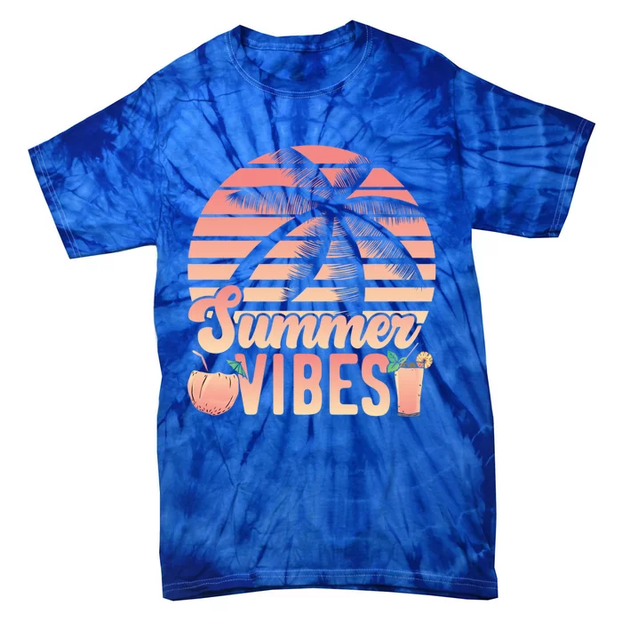 Summer Vibes Beach Vacation Lover Travel Vacay Adventurer Funny Gift Tie-Dye T-Shirt