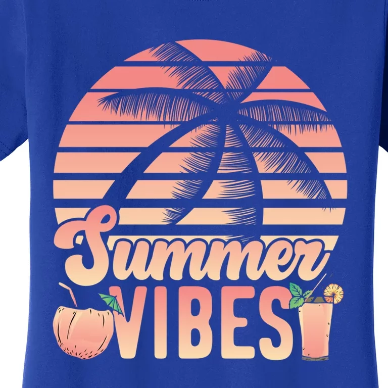 Summer Vibes Beach Vacation Lover Travel Vacay Adventurer Funny Gift Women's T-Shirt