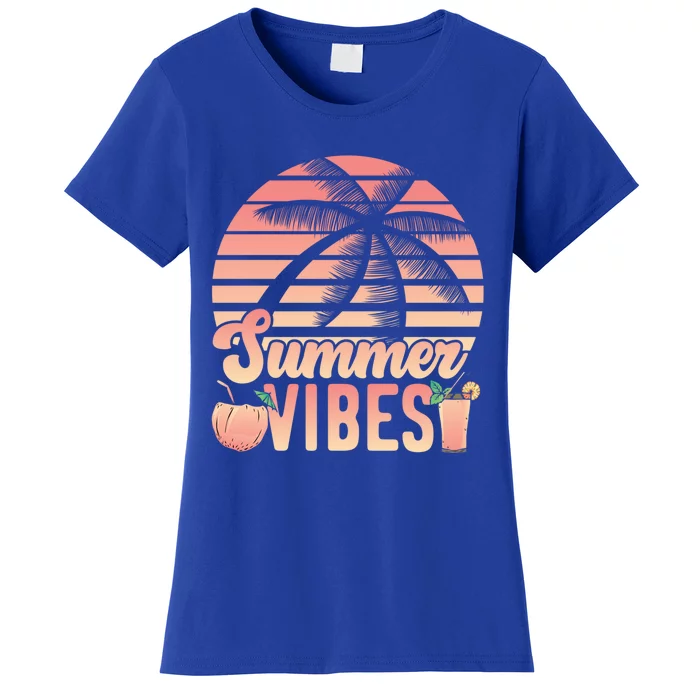 Summer Vibes Beach Vacation Lover Travel Vacay Adventurer Funny Gift Women's T-Shirt