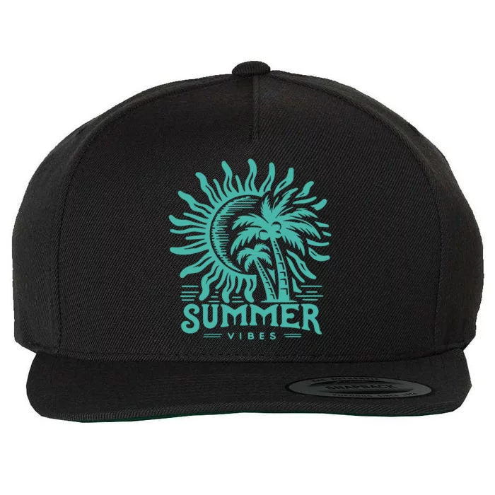 Summer Vibes Boho Beach Wool Snapback Cap