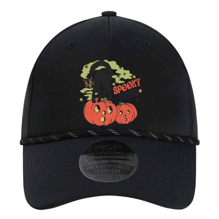 Spooky Vibes Black Cat Lover Pumpkin Ghost Vintage Halloween Great Gift Performance The Dyno Cap