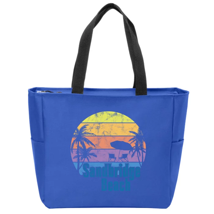 Sandbridge Virginia Beach Retro Sunset Family Beach Vacation Cute Gift Zip Tote Bag