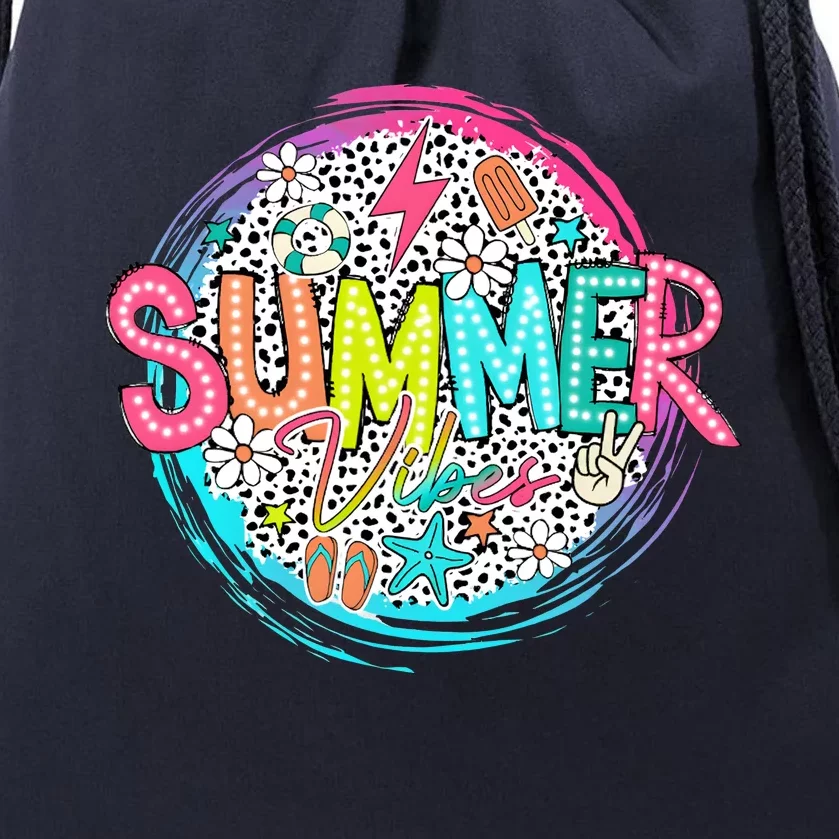 Summer Vibe Beach Vacation Drawstring Bag