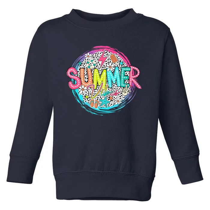 Summer Vibe Beach Vacation Toddler Sweatshirt