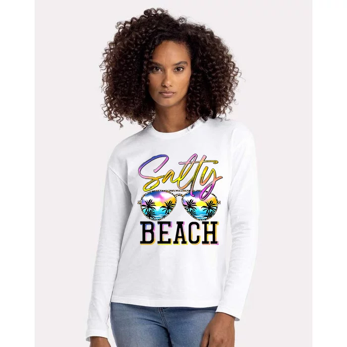 Salty Vibes Beach Vacation Summer Good Vibes Womens Cotton Relaxed Long Sleeve T-Shirt