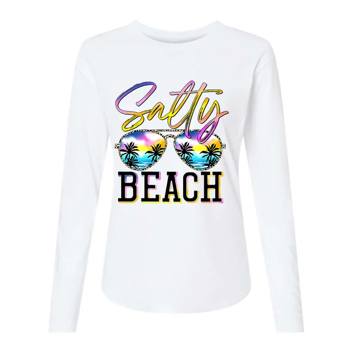 Salty Vibes Beach Vacation Summer Good Vibes Womens Cotton Relaxed Long Sleeve T-Shirt