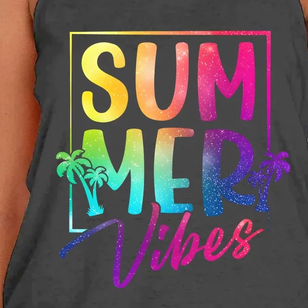 Summer Vibes Beach Sunset Women's Knotted Racerback Tank