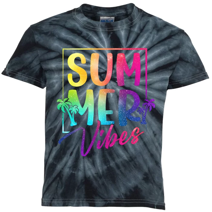 Summer Vibes Beach Sunset Kids Tie-Dye T-Shirt