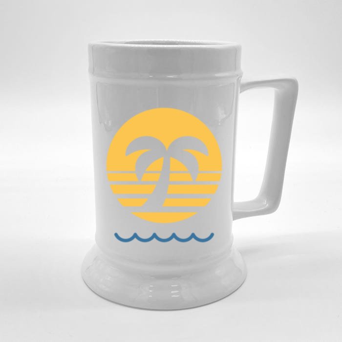 Summer Vibes Beach Graphic Tee For Fun In The Sun Gift Front & Back Beer Stein