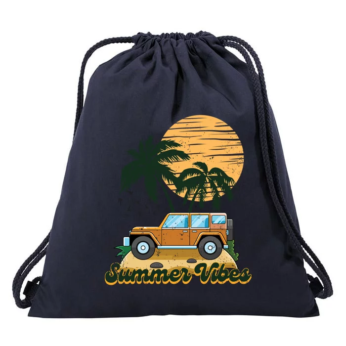 Summer Vibes Beach Trip Family Vacation Vacay Vibes Meaningful Gift Drawstring Bag