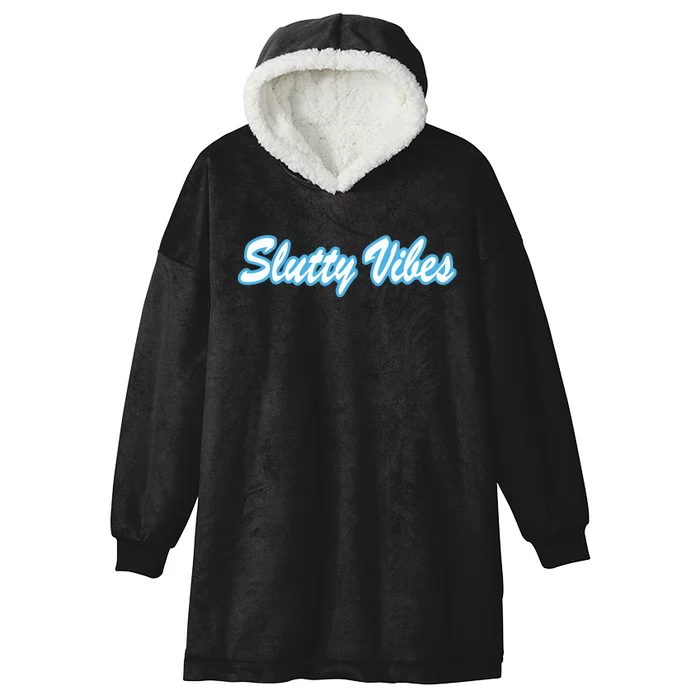 Slutty Vibes Blue Hooded Wearable Blanket