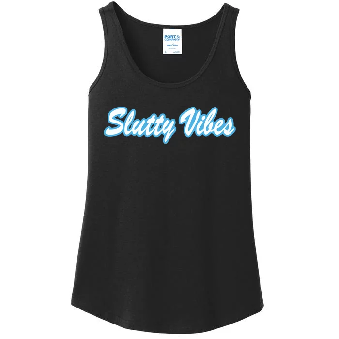 Slutty Vibes Blue Ladies Essential Tank