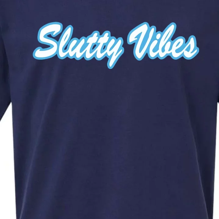 Slutty Vibes Blue Sueded Cloud Jersey T-Shirt