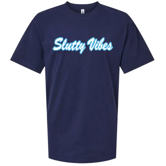 Slutty Vibes Blue Sueded Cloud Jersey T-Shirt