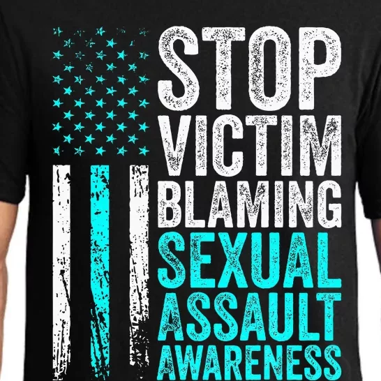 Stop Victim Blaming American Flag Sexual Assault Awareness Pajama Set