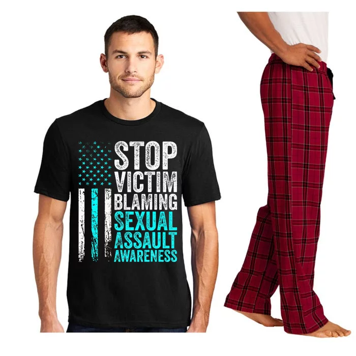 Stop Victim Blaming American Flag Sexual Assault Awareness Pajama Set