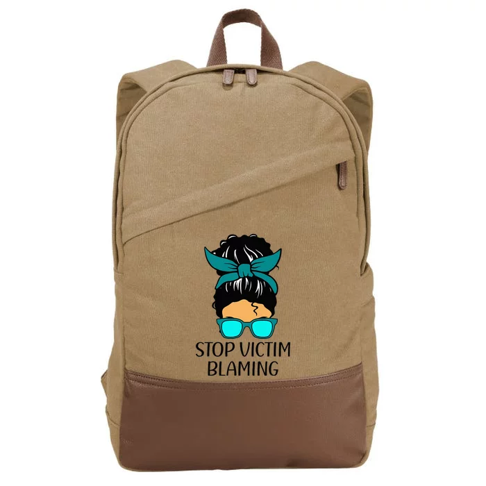 Stop Victim Blaming Sexual Assault Awareness Month Cotton Canvas Backpack