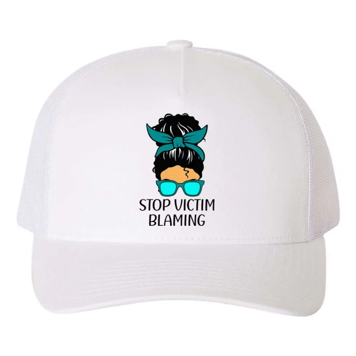 Stop Victim Blaming Sexual Assault Awareness Month Yupoong Adult 5-Panel Trucker Hat