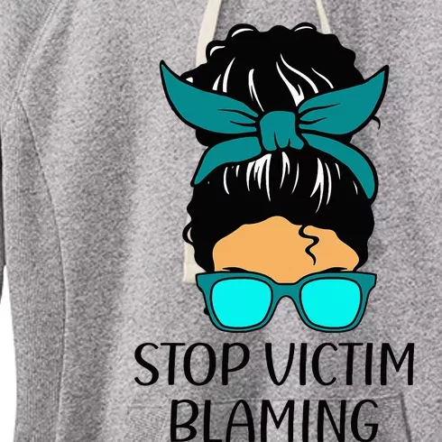 Stop Victim Blaming Sexual Assault Awareness Month Women's Fleece Hoodie