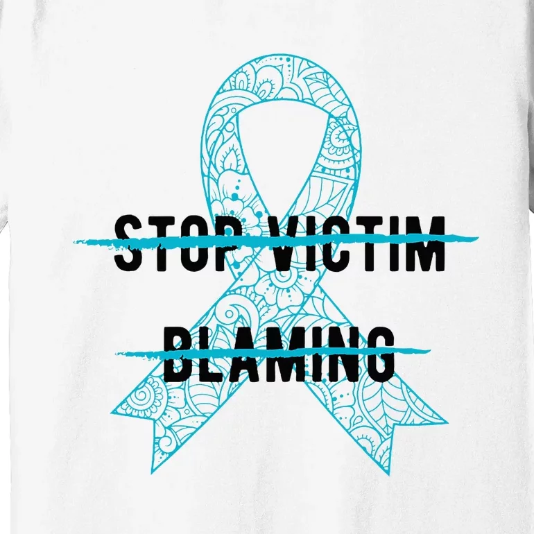 Stop Victim Blaming Sexual Assault Awareness Month Warrior Premium T-Shirt