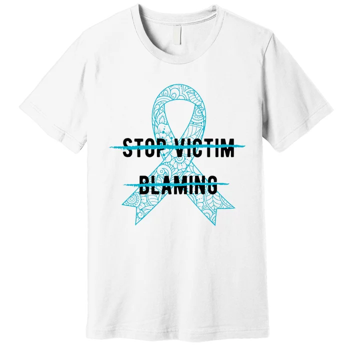 Stop Victim Blaming Sexual Assault Awareness Month Warrior Premium T-Shirt