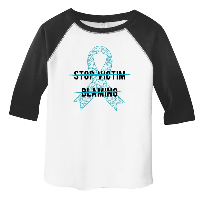 Stop Victim Blaming Sexual Assault Awareness Month Warrior Toddler Fine Jersey T-Shirt