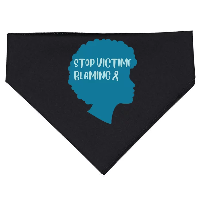 Stop Victim Blaming Sexual Assault Awareness Month Warrior USA-Made Doggie Bandana