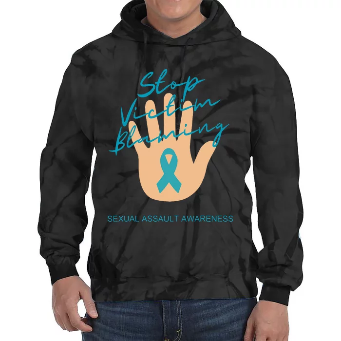 Stop Victim Blaming Sexual Assault Awareness Tie Dye Hoodie