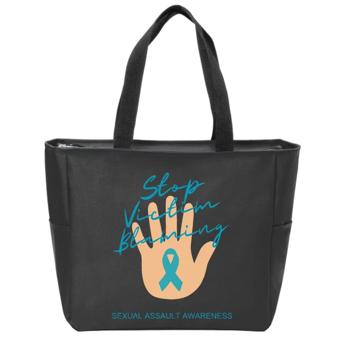 Stop Victim Blaming Sexual Assault Awareness Zip Tote Bag