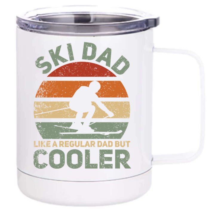 Sad Vintage Cool Ski Dad Great Gift Front & Back 12oz Stainless Steel Tumbler Cup