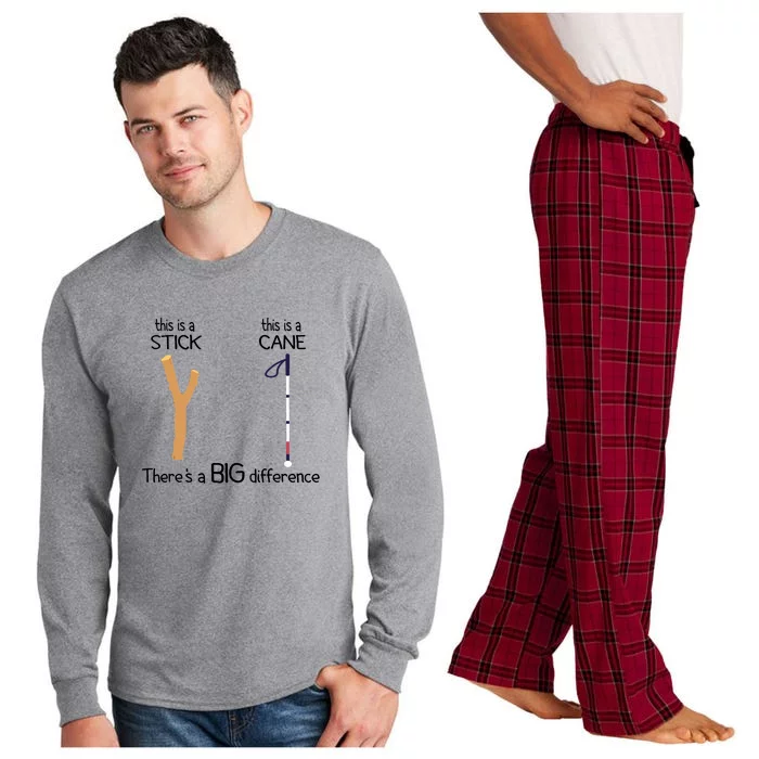 Stick Vs Cane TVI White Cane Awareness Blind Long Sleeve Pajama Set