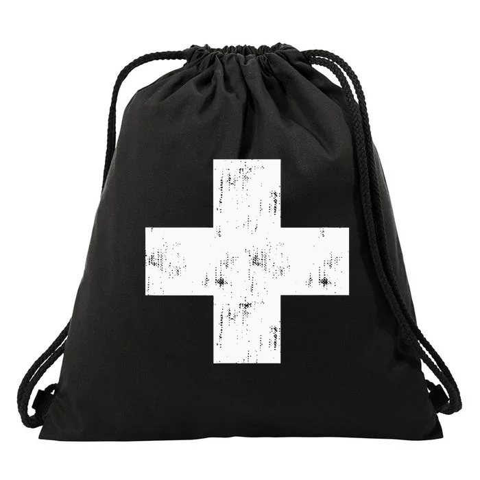 Swiss Vintage Cross Flag Switzerland Drawstring Bag